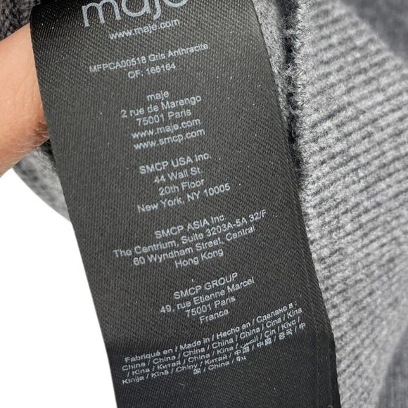 Maje Sleeveless Tank Sweater Vest Wool Cashmere Jeweled Collar Gray Size 2 US M - Picture 6 of 10